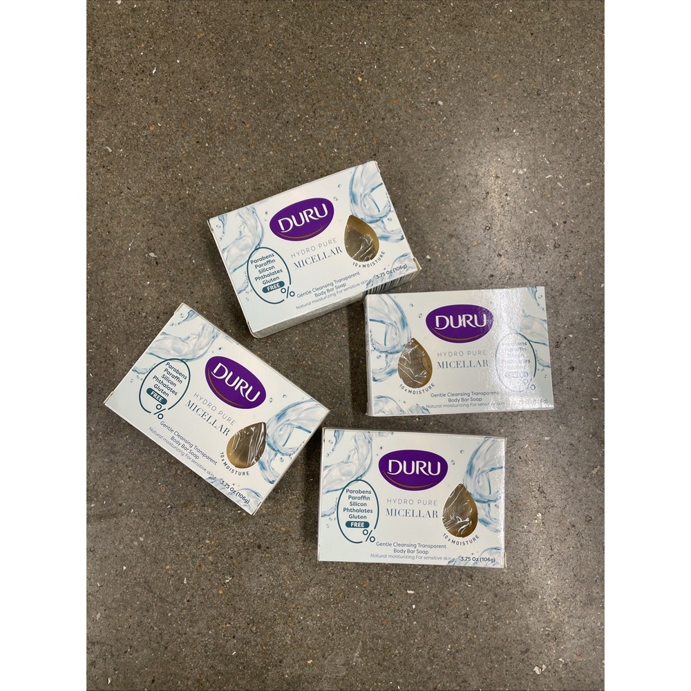 4x Duru Hydro Pure Micellar Body Bar Soap Transparent 3.75 oz Lot Exp: 07/2028